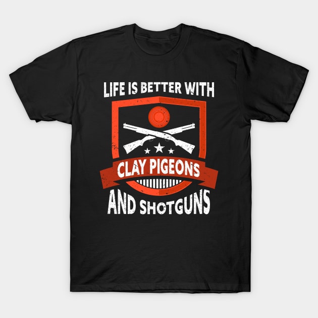 Shotgun Skeet Trap Shooting Clay Pigeon Shooting T-Shirt by IngeniousMerch